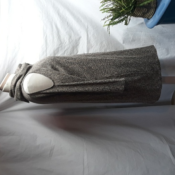 Sweater Dress Nadia Abaulhosen J&L Black Tan Cut out Shoulders - Picture 2 of 9